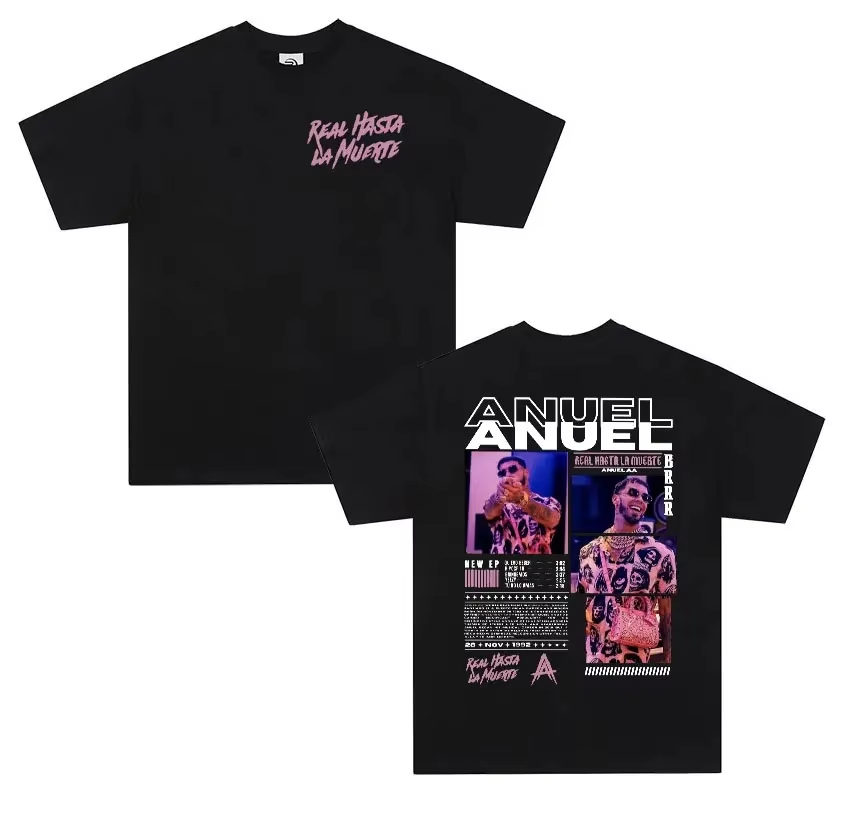 Women'S Real Y2K Fashion - เสื้อยืดแร็ปเปอร์ ANUEL AA Real Hastala Muerte