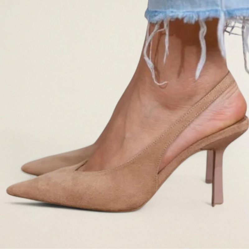 Women'S Fashion Spring Summer 2026 - รองเท้าส้นสูงหัวแหลมสำหรับผู้หญิง คอลเลคชั่นฤดูใบไม้ผลิ-ฤดูร้อนปี 2026 ไซส์ใหญ่ ดีไซน์หรูหรา พร้อมถุงเท้าปรับได้
