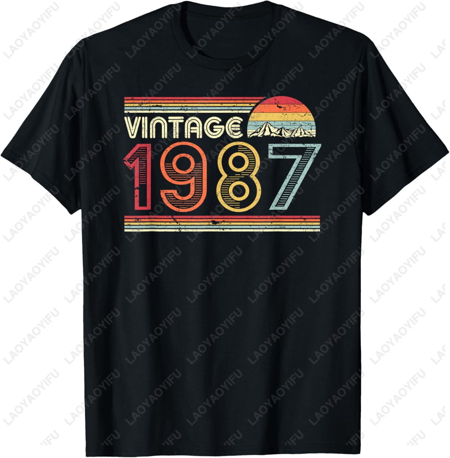 Women'S Fashion In The 80S - เสื้อยืดวินเทจปี 1987 ของขวัญวันเกิด สไตล์เรโทร ลายพระอาทิตย์ตกยุค 80s