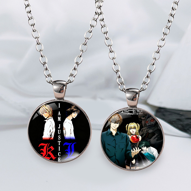 Women Fashion Drawing - สร้อยคอจี้เพชรแห่งเวลา Death Note สำหรับผู้ชายและผู้หญิง ลายการ์ตูนอนิเมะ สร้อยคอแฟชั่นคู่รัก