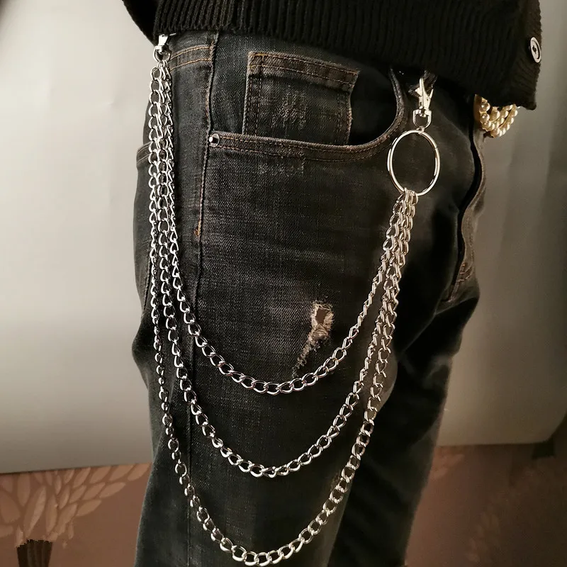 Women'S Fashion Layering - เข็มขัดโลหะแบบโซ่สไตล์พังก์ พร้อมห่วงคล้องกระเป๋า เครื่องประดับฮิปฮอปแฟชั่นสำหรับผู้ชายและผู้หญิง เครื่องประดับเสริมใหม่