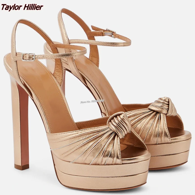 Women'S Fashion Layering - Retro Double Layer Water Platform รองเท้าส้นสูงรองเท้าแตะฤดูร้อนใหม่รอบหัวแฟชั่นสายคล้องคอชุดสตรีรองเท้า