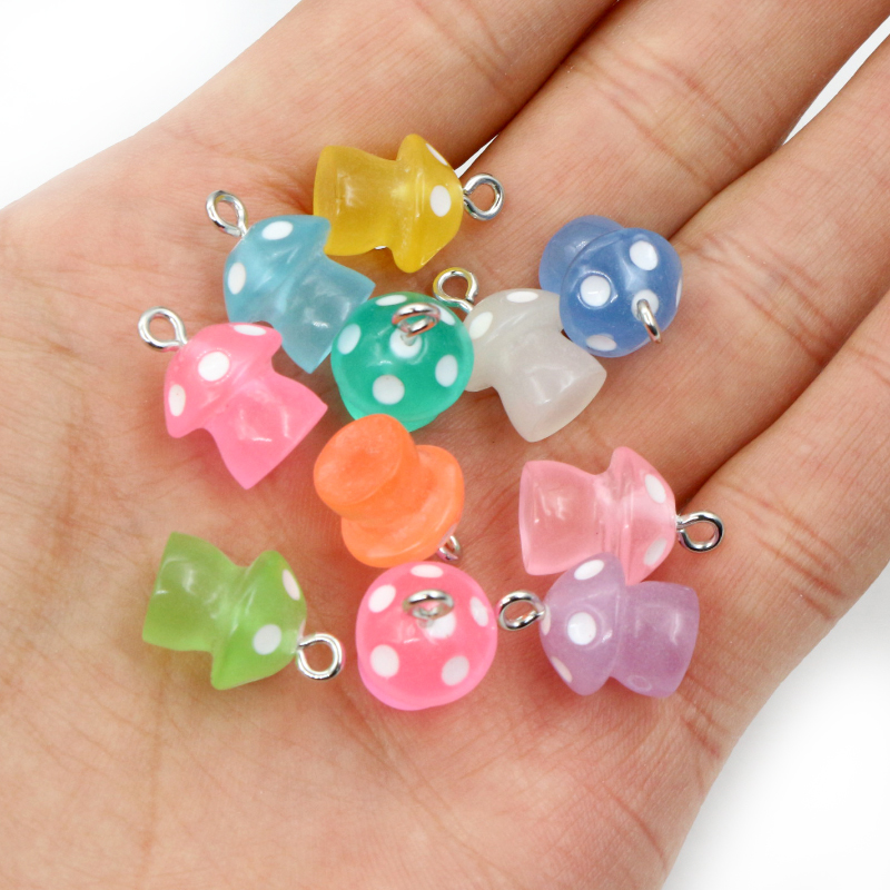 Women Fashion Drawing - 10PCS 15*11.5 มม.ผสมการ์ตูน 3D เห็ด Charm