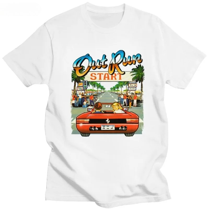 Women'S Fashion In The 80S - ญี่ปุ่นอาเขตแข่งวิดีโอเกม OutRun เสื้อยืดสตรีแขนสั้น 80s Retro Harajuku