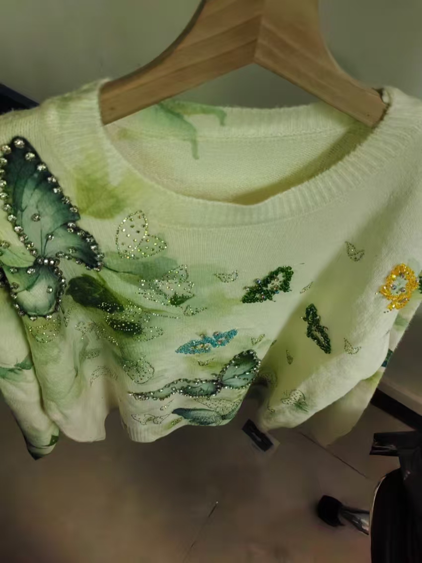 เสื้อสเวตเตอร์ปักลายคริสตัล ภา - Women'S Real Y2K Fashion บทวิจารณ์และราคา