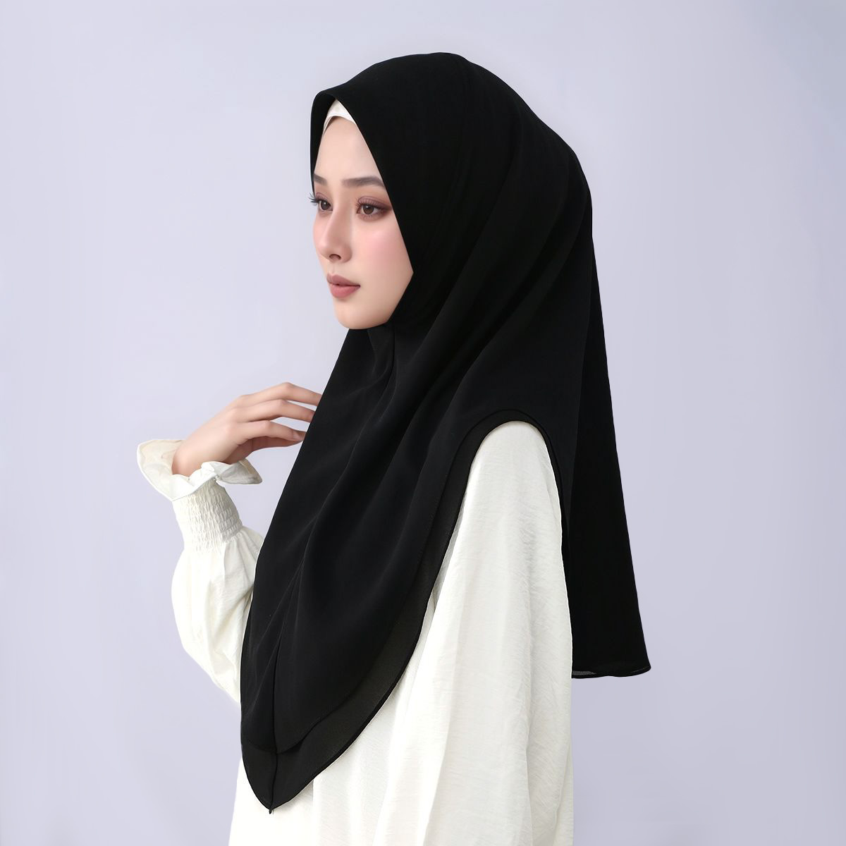 ผ้าคลุมศีรษะสำเร็จรูปแบบสองชั้ - Women'S Fashion Layering บทวิจารณ์และราคา