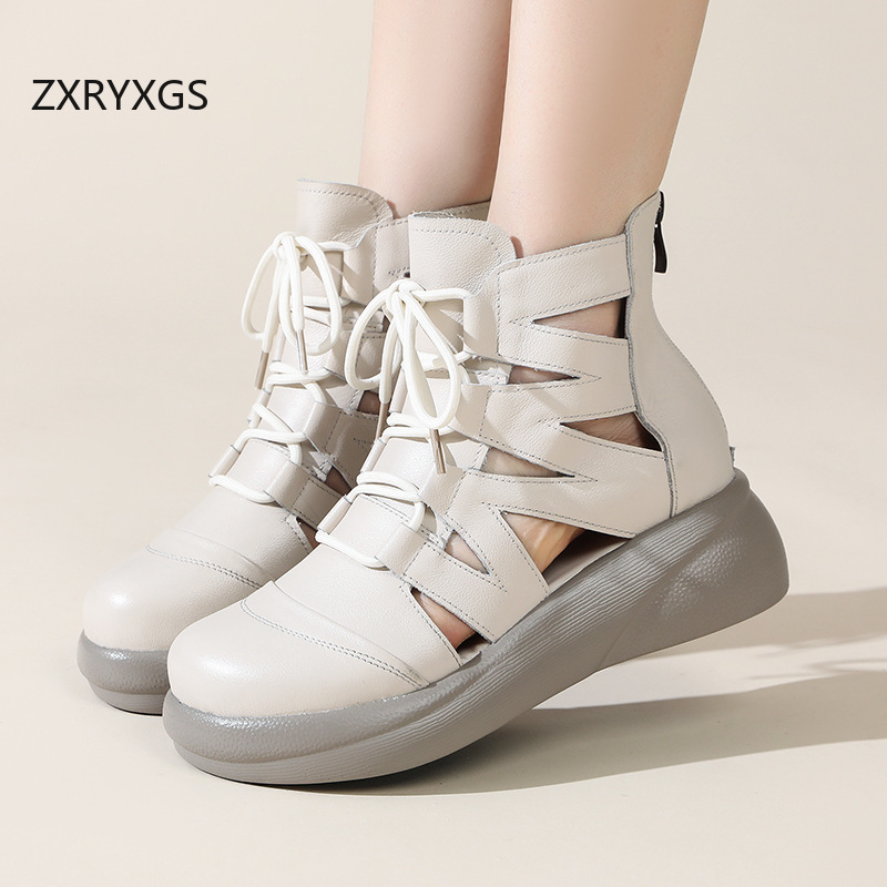 ZXRYXGS รองเท้าแตะหนังวัวชั้นบ - Women'S Fashion Layering บทวิจารณ์และราคา