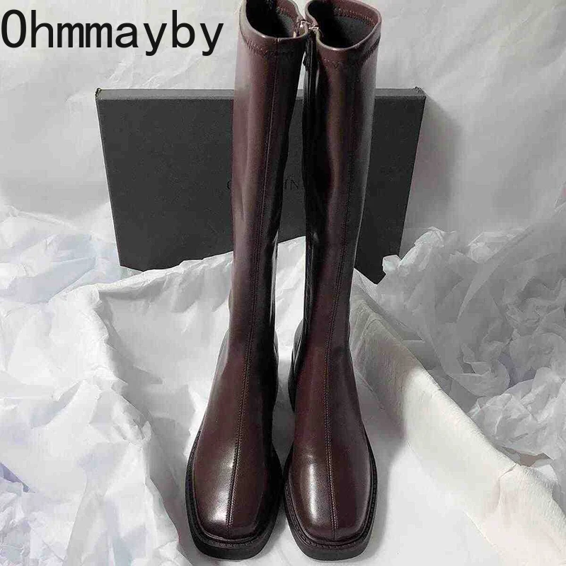 Vintage ส้นหนาผู้หญิงเข่ารองเท - Women Fashion Korean บทวิจารณ์และราคา