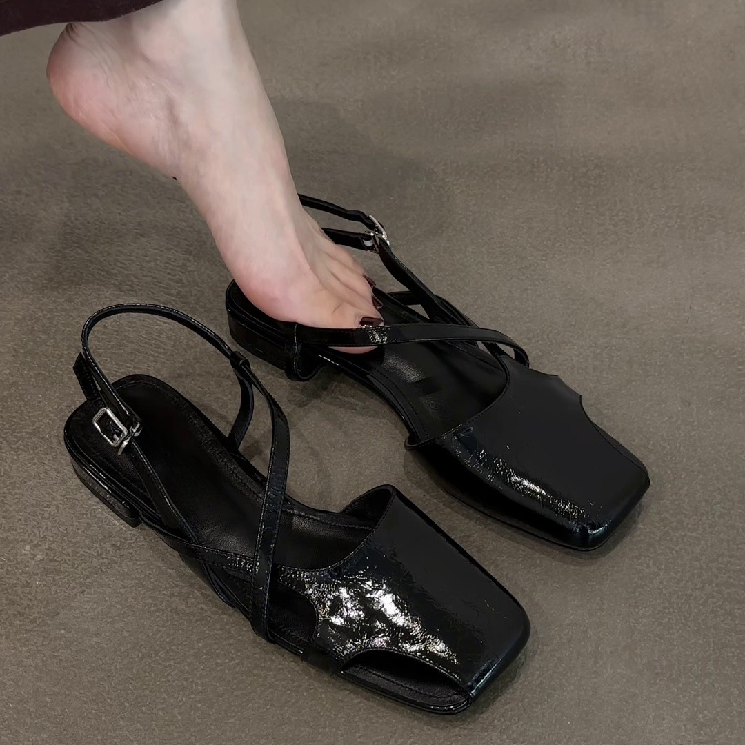 รองเท้าแตะหนังแก้วแฟชั่นแบบสวม - Women Fashion Korean บทวิจารณ์และราคา