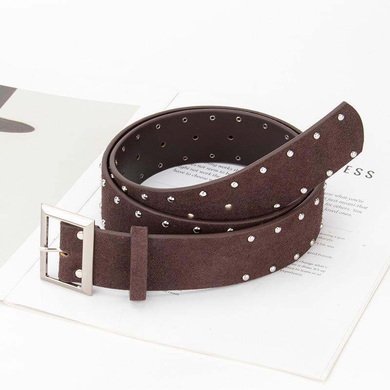เข็มขัดหนังแท้หนังกลับวินเทจสำ - Women'S Real Y2K Fashion บทวิจารณ์และราคา