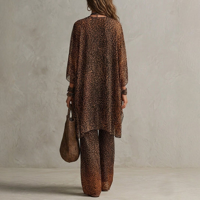ชุดเซ็ต 3 ชิ้นลายเสือดาวสไตล์เ - Kimono Cardigan Women บทวิจารณ์และราคา