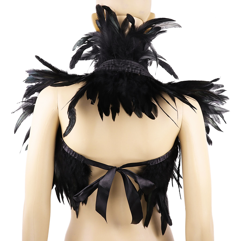 สีดำธรรมชาติ Feather Shrug ผ้า - Women'S Fashion Harness บทวิจารณ์และราคา