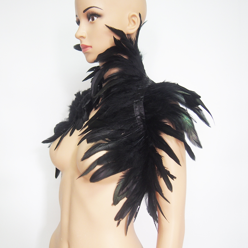 สีดำธรรมชาติ Feather Shrug ผ้า - Women'S Fashion Harness บทวิจารณ์และราคา