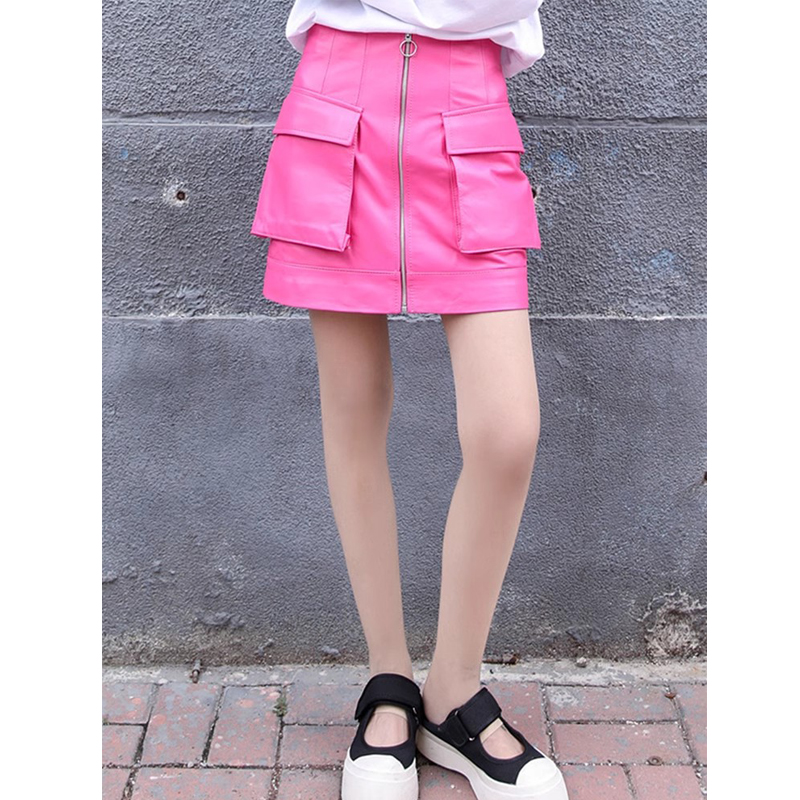 แฟชั่น M-3XL กระโปรงหนังแกะแท้ - Women'S Real Y2K Fashion บทวิจารณ์และราคา