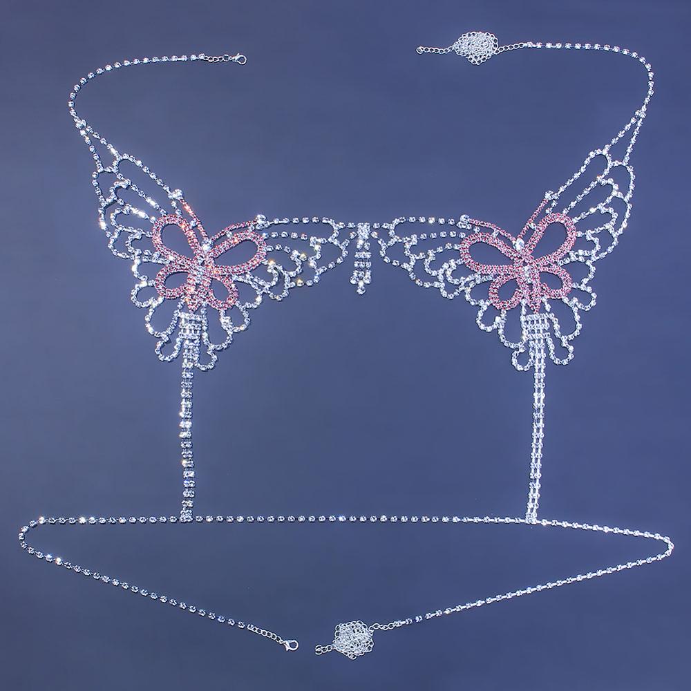 ผีเสื้อ Rhinestone Chain ชุดเค - Women'S Fashion Harness บทวิจารณ์และราคา
