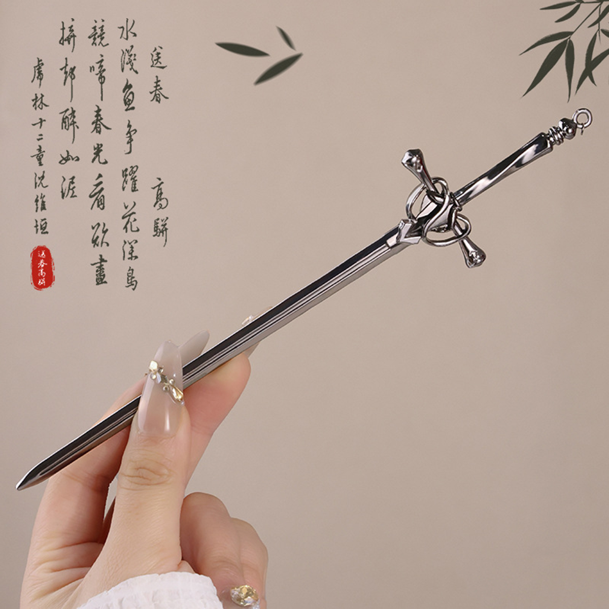 ปิ่นปักผมรูปดาบสีเทาเมทัลลิก ส - Women Fashion Hair Style บทวิจารณ์และราคา