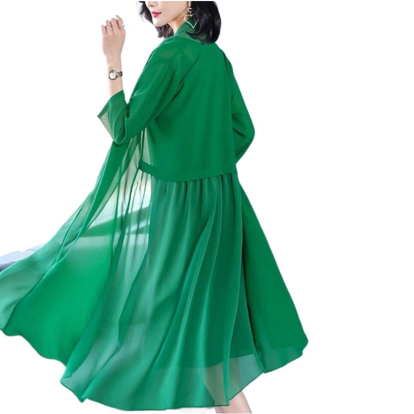 เสื้อเบลาส์ยาวสไตล์เกาหลีสำหรั - Kimono Cardigan Women บทวิจารณ์และราคา