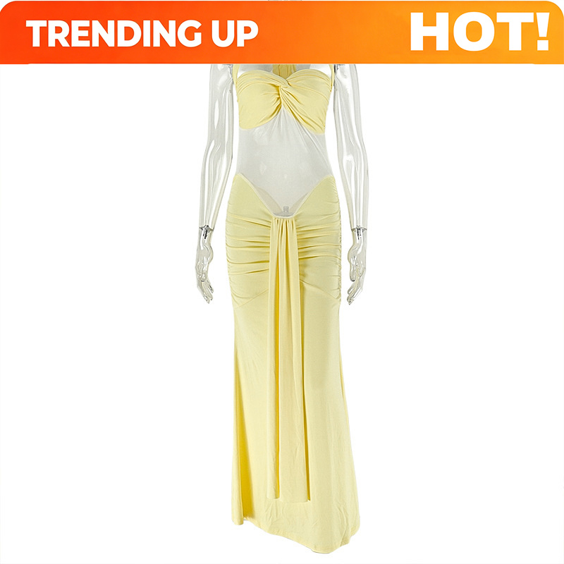 เดรสทรงบอดี้คอนแบบผูกคอ เปิดหล - Bodycon Dress Women บทวิจารณ์และราคา