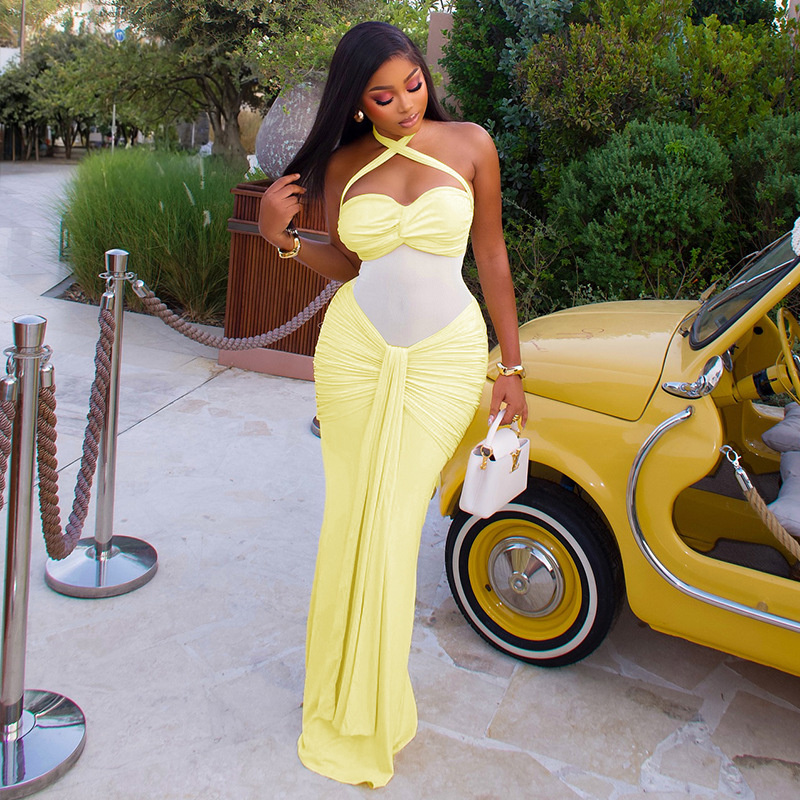 เดรสทรงบอดี้คอนแบบผูกคอ เปิดหล - Bodycon Dress Women บทวิจารณ์และราคา