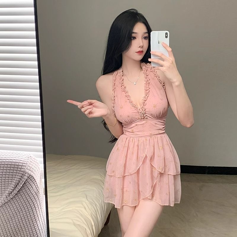 ชุดว่ายน้ำวันพีซแบบกระโปรงสำหร - Women Fashion Korean บทวิจารณ์และราคา