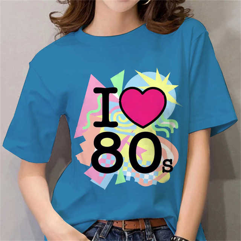 เสื้อยืดผู้หญิงสไตล์ยุค 80 สีด - Women'S Fashion In The 80S บทวิจารณ์และราคา