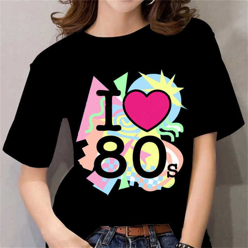 เสื้อยืดผู้หญิงสไตล์ยุค 80 สีด - Women'S Fashion In The 80S บทวิจารณ์และราคา