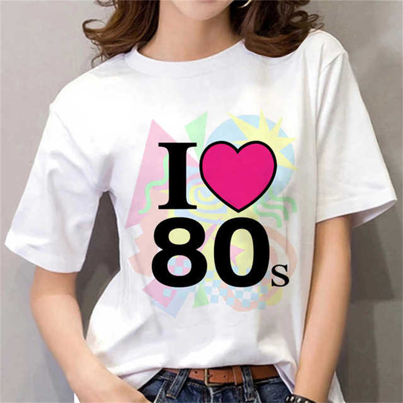 เสื้อยืดผู้หญิงสไตล์ยุค 80 สีด - Women'S Fashion In The 80S บทวิจารณ์และราคา