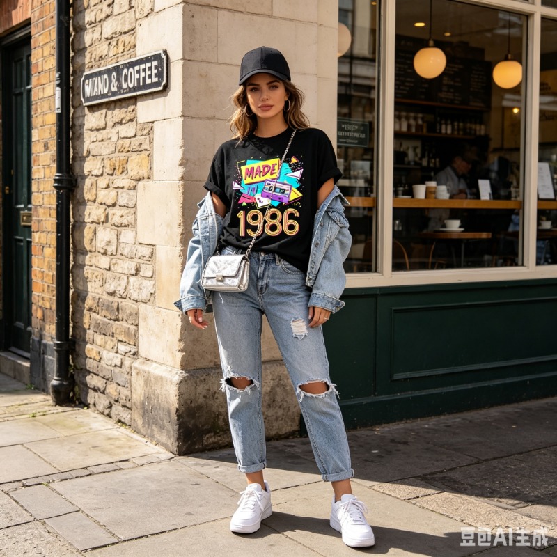 เสื้อยืดลายกราฟิกสไตล์เรโทรยุค - Women'S Fashion In The 80S บทวิจารณ์และราคา