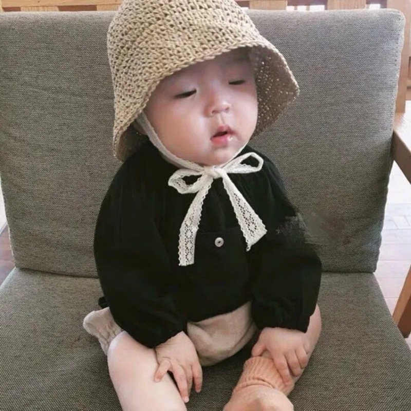 หมวกฟางเด็กผู้ชายผู้หญิงสไตล์เ - Straw Hat Summer บทวิจารณ์และราคา