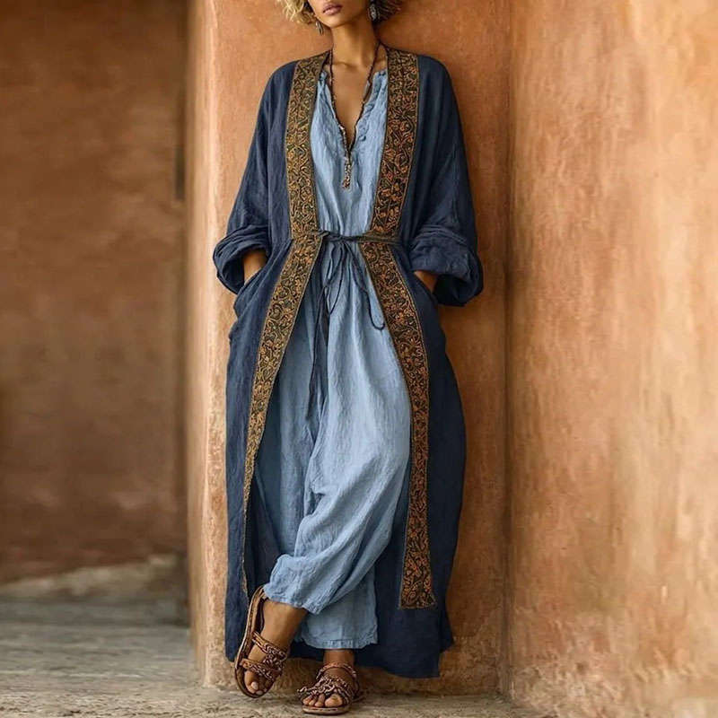 ชุดผู้หญิงแบบ 2 ชิ้นพร้อมเข็มข - Kimono Cardigan Women บทวิจารณ์และราคา