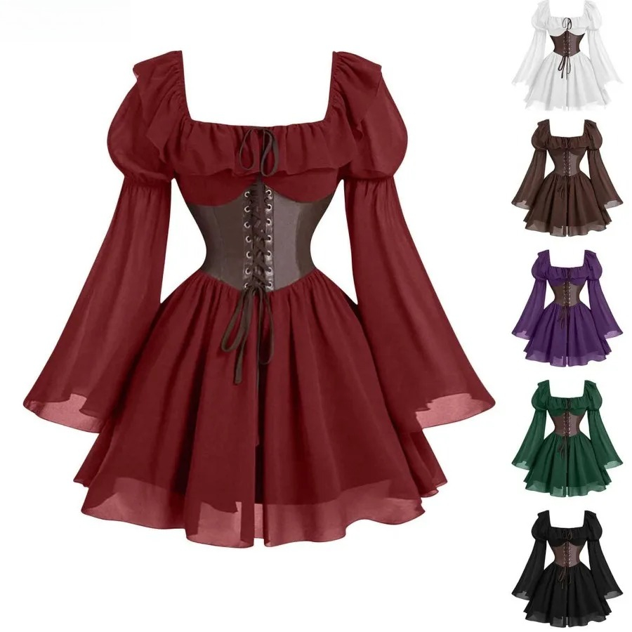ชุดเดรสยุคกลาง ยุคเรอเนซองส์ แ - Women'S Fashion Renaissance Period บทวิจารณ์และราคา