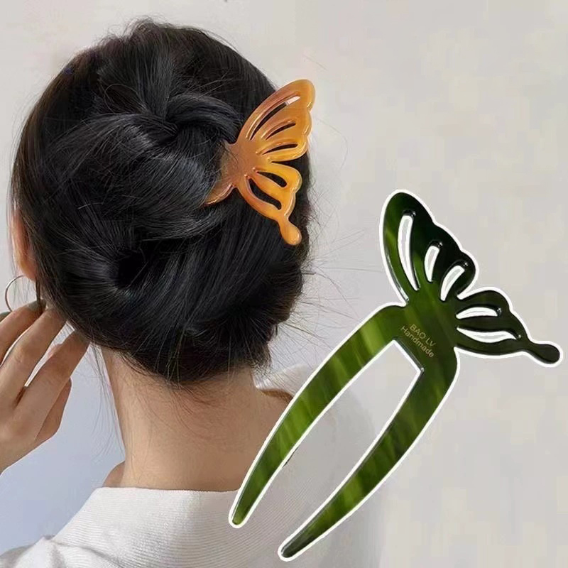 กิ๊บติดผมรูปผีเสื้อทรงตัวยู ดี - Women Fashion Hair Style บทวิจารณ์และราคา