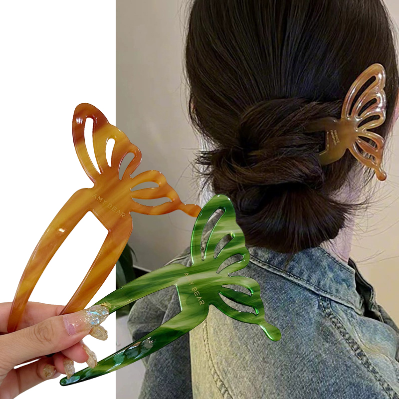 กิ๊บติดผมรูปผีเสื้อทรงตัวยู ดี - Women Fashion Hair Style บทวิจารณ์และราคา