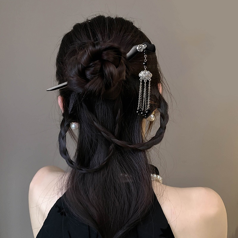 กิ๊บติดผมไม้ลายหมึกจีนโบราณ 1  - Women Fashion Hair Style บทวิจารณ์และราคา