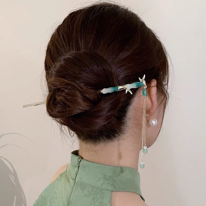 ปิ่นปักผมสไตล์จีนสีเขียว 1 ชิ้ - Women Fashion Hair Style บทวิจารณ์และราคา