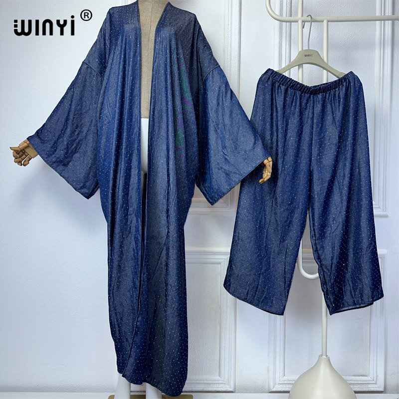 Winyi ชุด2ชิ้นแฟชั่นสไตล์แอฟริ - Kimono Cardigan Women บทวิจารณ์และราคา