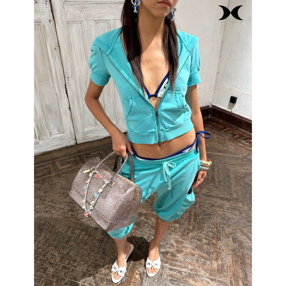 เสื้อฮู้ดซิปแขนสั้นสไตล์สาวสปอ - Women Fashion Korean บทวิจารณ์และราคา