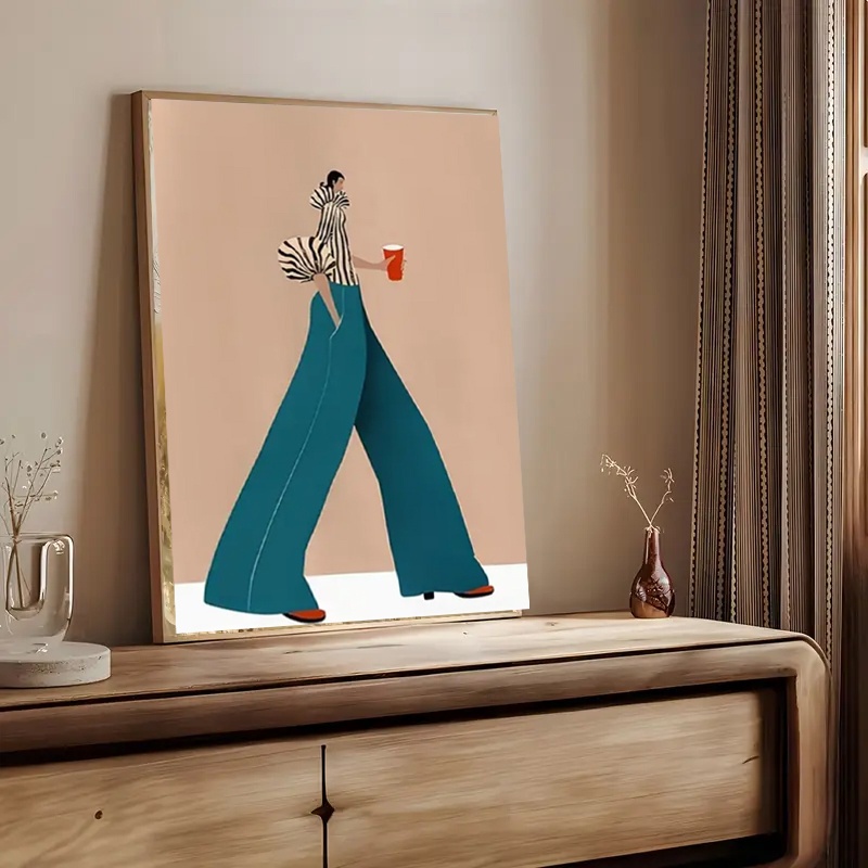 แฟชั่นกางเกงสีฟ้าผู้หญิงโปสเตอ - Women Fashion Drawing บทวิจารณ์และราคา