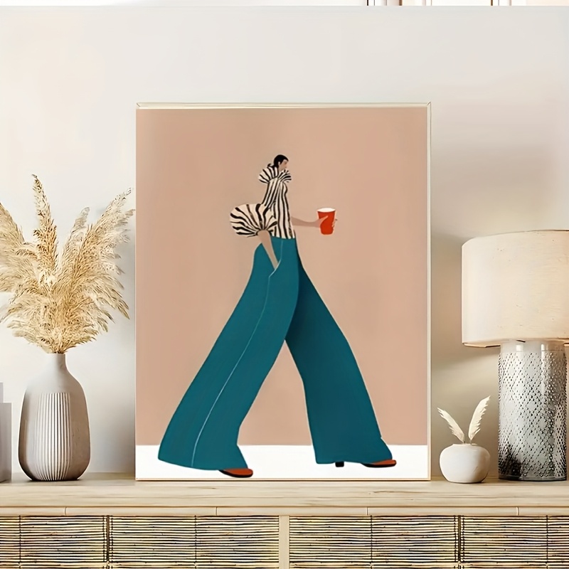 แฟชั่นกางเกงสีฟ้าผู้หญิงโปสเตอ - Women Fashion Drawing บทวิจารณ์และราคา