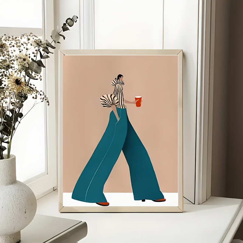 แฟชั่นกางเกงสีฟ้าผู้หญิงโปสเตอ - Women Fashion Drawing บทวิจารณ์และราคา